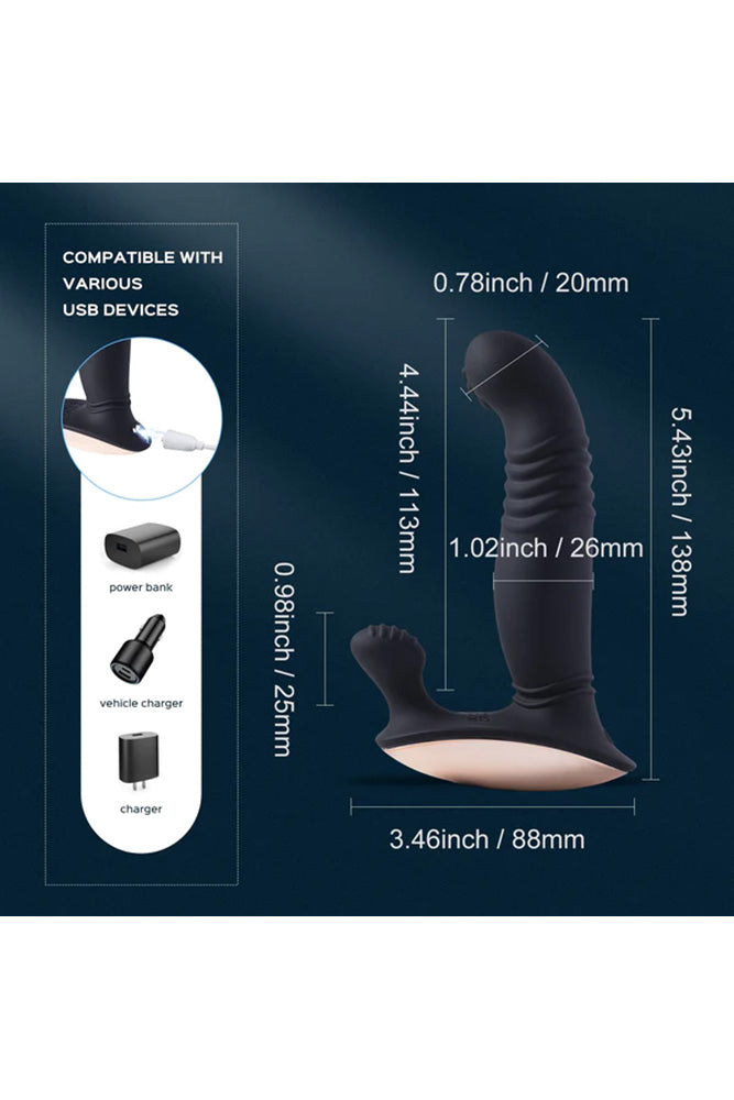 Honey Play Box - Royal Thrusting Prostate Massager with Remote Control - Black - Stag Shop