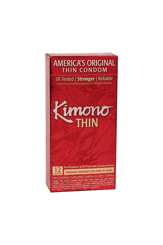 Kimono - Thin Lubricated Condoms - 12 Pack - Stag Shop