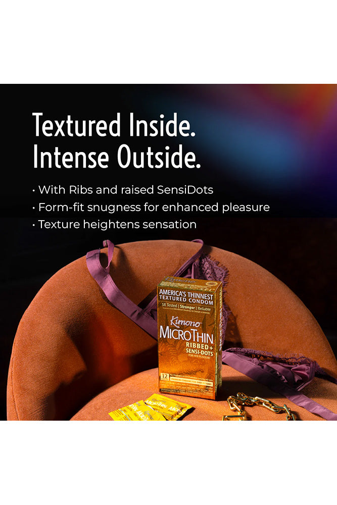 Kimono - MicroThin Ribbed Plus Sensi-Dots - 24 Pack - Stag Shop