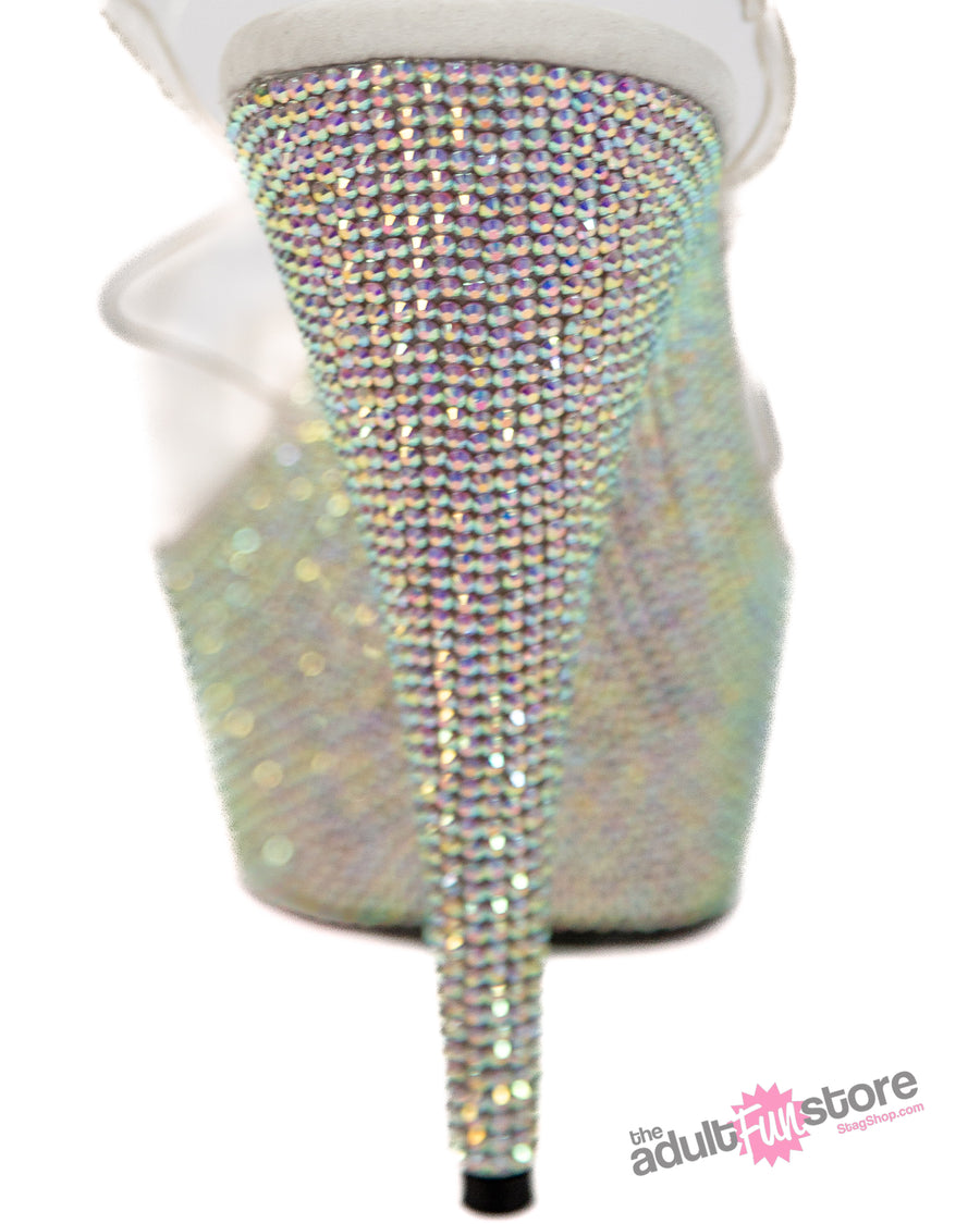 Lapdance Shoes - LS-16 - 6" Rhinestone Platform Sandal - Clear - Stag Shop
