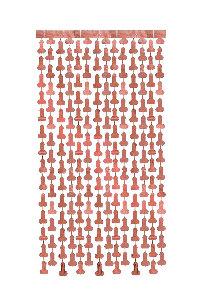 Little Genie - Glitterati Metallic Foil Penis Curtains - Bronze - Stag Shop