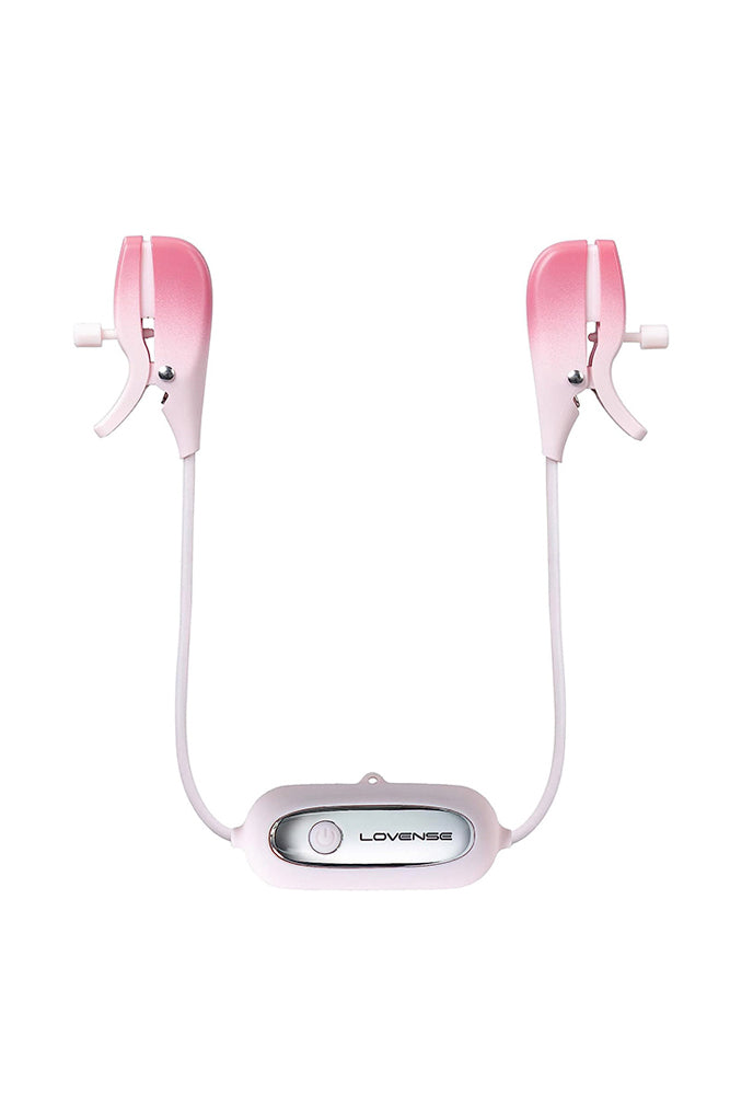 Lovense - Gemini Bluetooth Adjustable Vibrating Nipple Clamps - Pink - Stag Shop