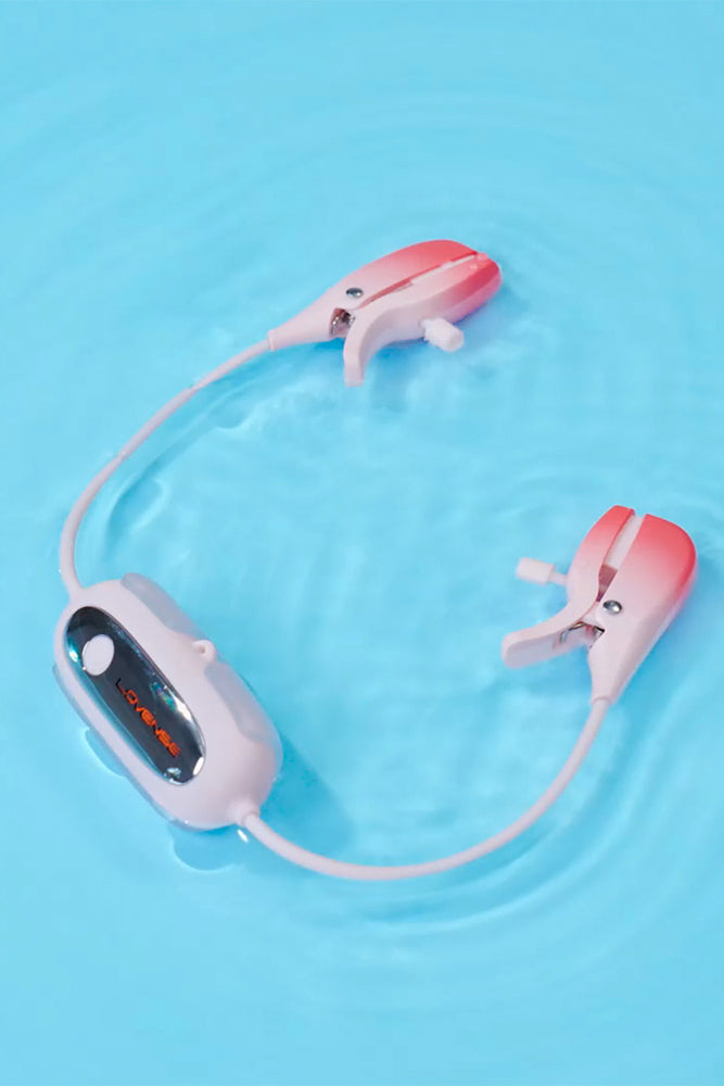 Lovense - Gemini Bluetooth Adjustable Vibrating Nipple Clamps - Pink - Stag Shop