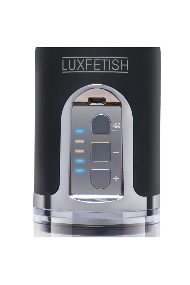 Electric Eel - Lux Fetish - 2-in-1 Blowjob Auto Sucker & Penis Enlarger Pump - Clear/Black - Stag Shop