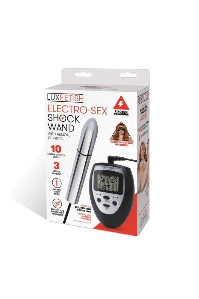 Electric Eel - Lux Fetish - Electro-sex Shock Wand With Remote Control - Silver/Black - Stag Shop
