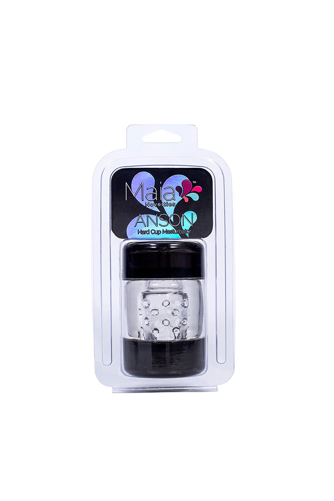 Maia Toys - Anson Hard Cup Masturbator - Black/Clear - Stag Shop