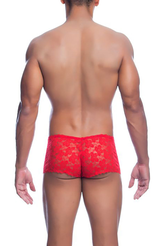 Male Basics - Lace Boy Short - Red - MBL01 - Stag Shop