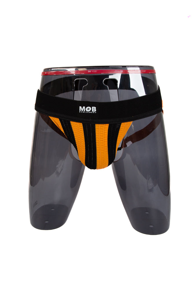 Male Basics - Black Belt Jock - Black/Orange - MBL110 - Stag Shop