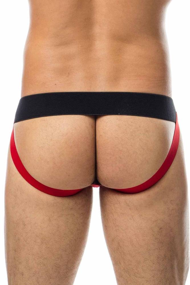 Male Basics - Black Belt Jock - Black/Red - MBL110 - Stag Shop