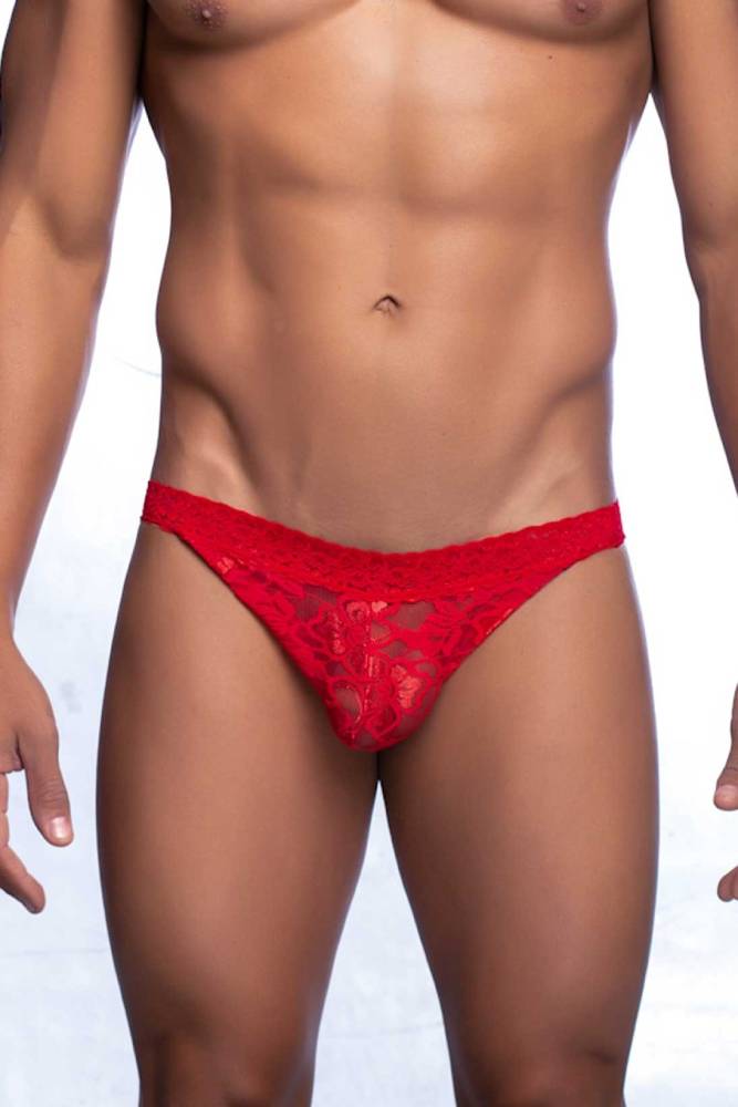 Male Basics - Lace Jockstrap - Red - MBL12 - Stag Shop