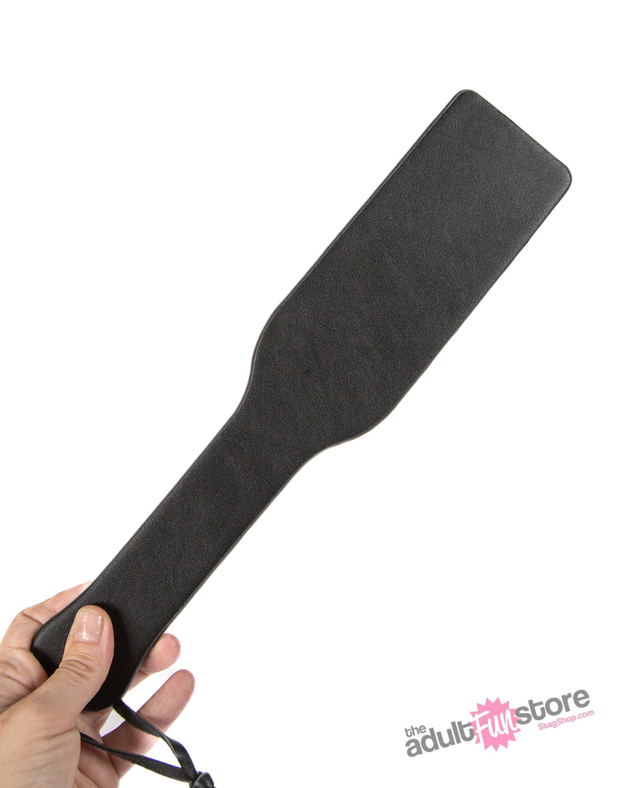 NS Novelties - Bondage Couture - Faux Leather Paddle - Black - Stag Shop