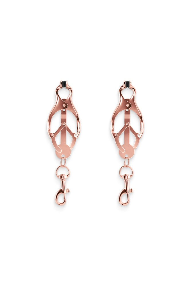 NS Novelties - Bound - Butterfly Nipple Clamps with Clasps - Rose Gold - Stag Shop