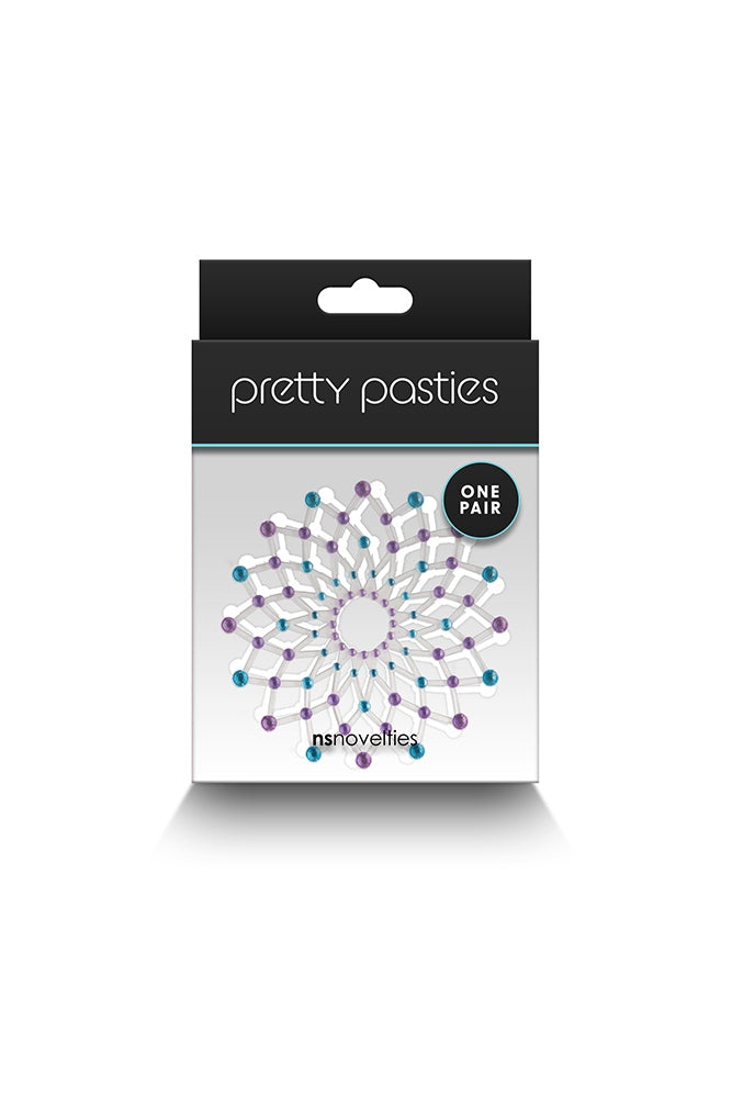 NS Novelties - Pretty Pasties - Charm Rhinestone Pasties - Blue/Purple - Stag Shop