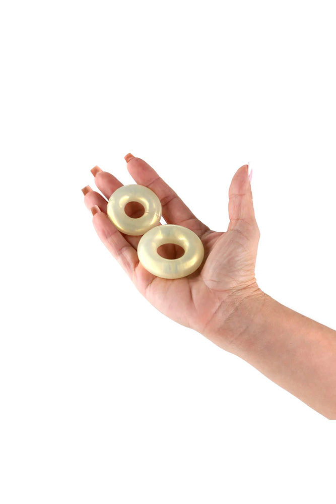 NS Novelties - Fantasia - Double Stack Cock Rings - 2pk - Amber Yellow - Stag Shop