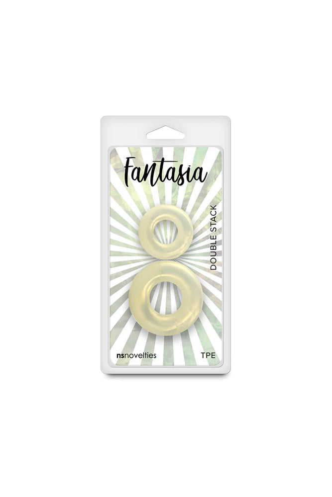 NS Novelties - Fantasia - Double Stack Cock Rings - 2pk - Amber Yellow - Stag Shop