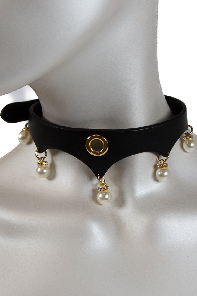 NS Novelties - Fetish & Fashion - Jezebel Collar - Black/Gold - Stag Shop