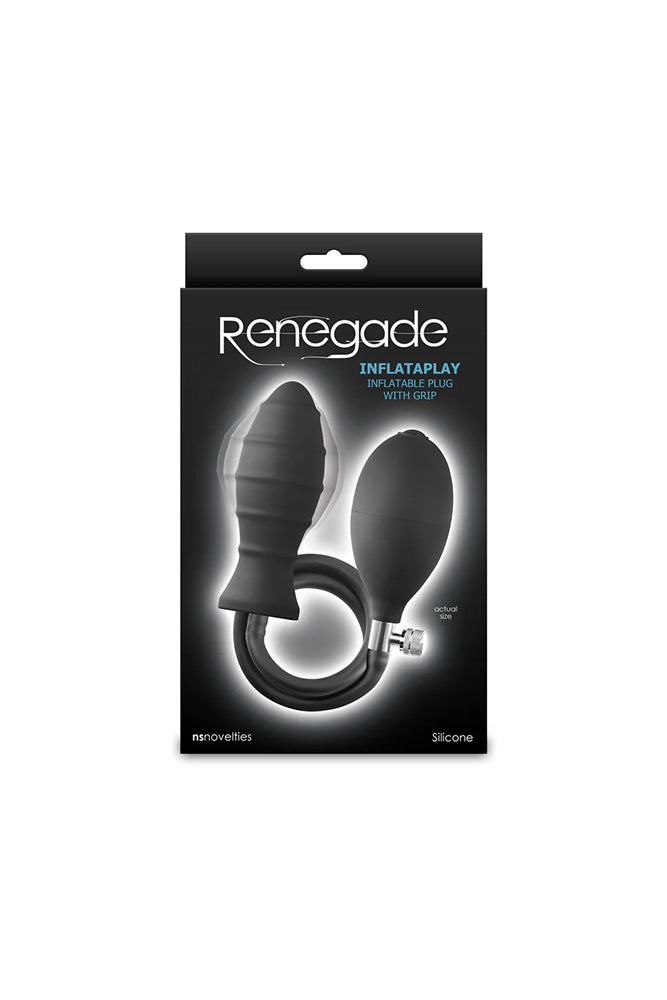 NS Novelties - Renegade - InflataPlay Inflatable Anal Plug - Black - Stag Shop