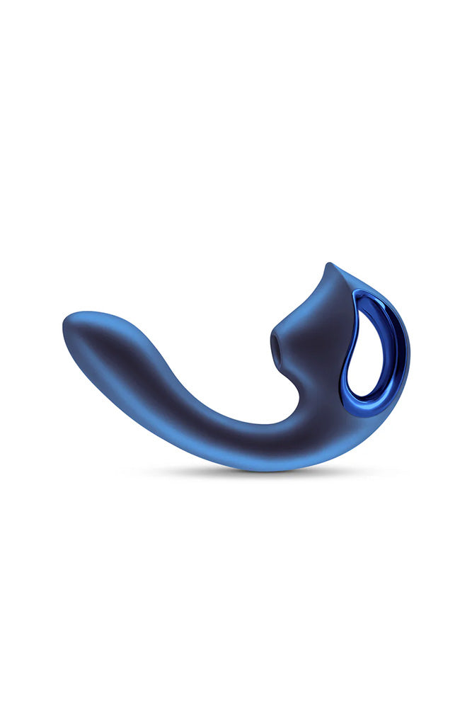 NS Novelties - Seduction - Kaia Dual Vibrator with Air Pulse Stimulation - Metallic Blue - Stag Shop