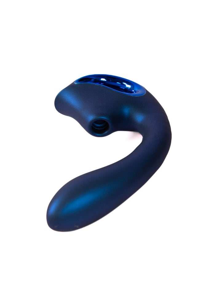 NS Novelties - Seduction - Kaia Dual Vibrator with Air Pulse Stimulation - Metallic Blue - Stag Shop