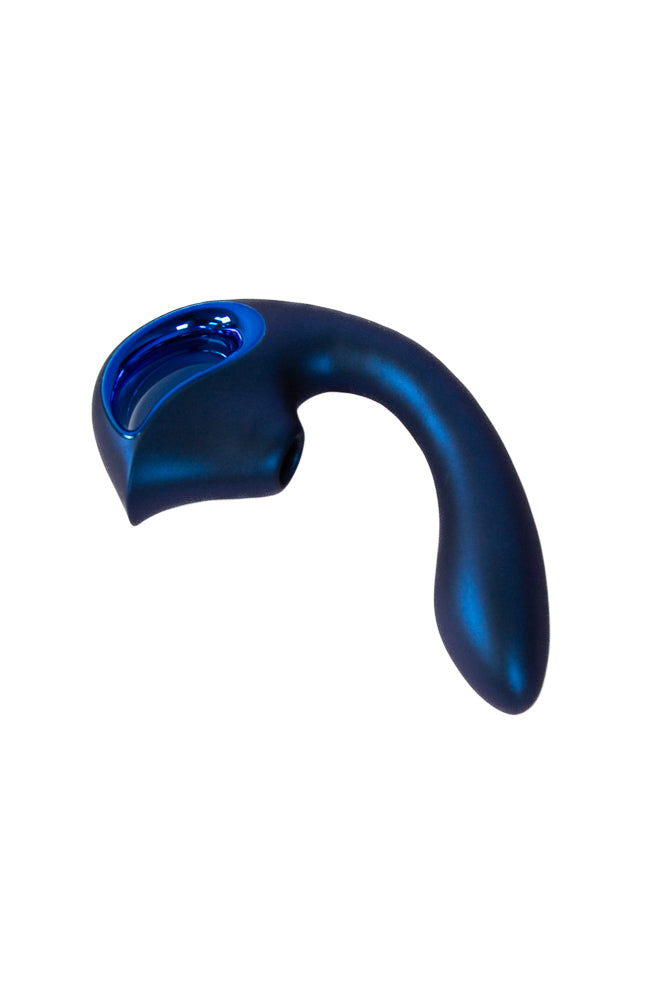 NS Novelties - Seduction - Kaia Dual Vibrator with Air Pulse Stimulation - Metallic Blue - Stag Shop