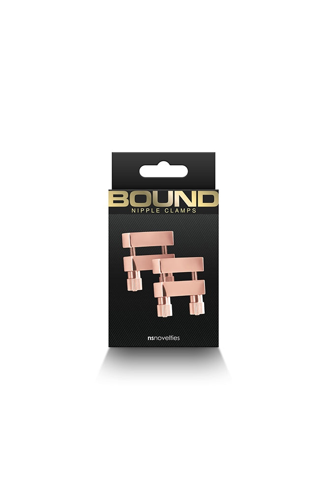 NS Novelties - Bound - Bar Vice Nipple Clamps - Rose Gold - Stag Shop