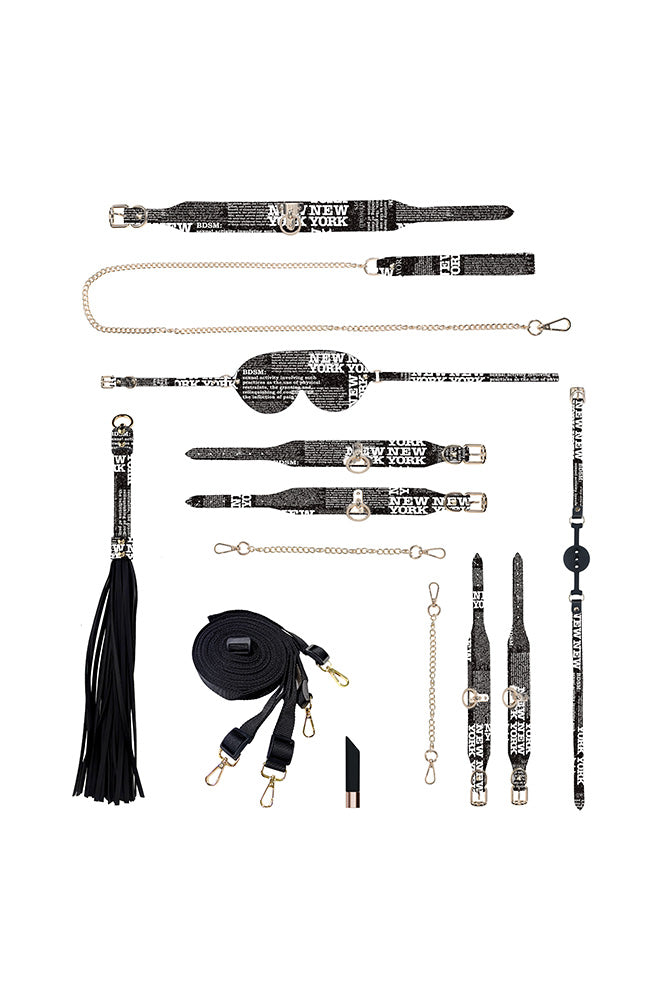 Ouch International - NY Collection - Bondage Kit with Bag - Black - Stag Shop