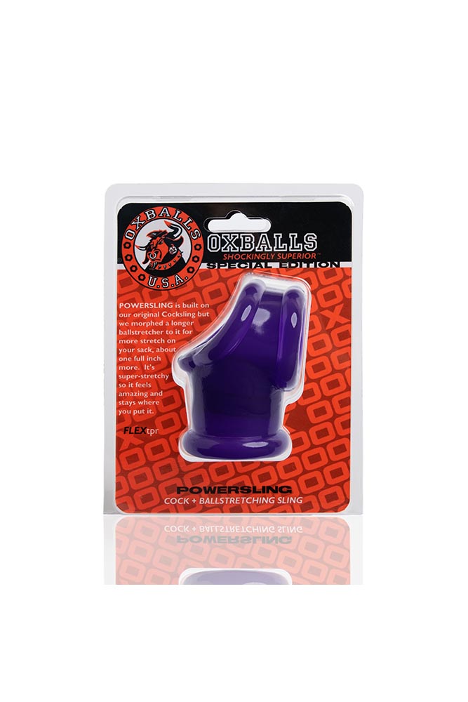 Oxballs - Powersling Cock Ring w/ Ball Stretcher - Purple - Stag Shop