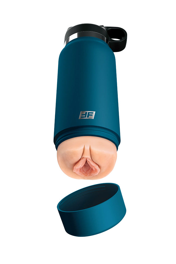 PDX - PDX Plus - Fuck Flask - Private Pleaser Water Bottle Stroker - Beige/Blue - Stag Shop