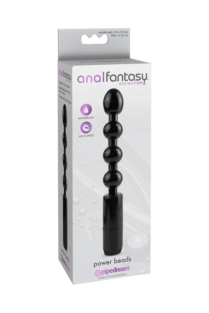 Pipedream - Anal Fantasy - Power Beads Vibrating Anal Beads - Black - Stag Shop