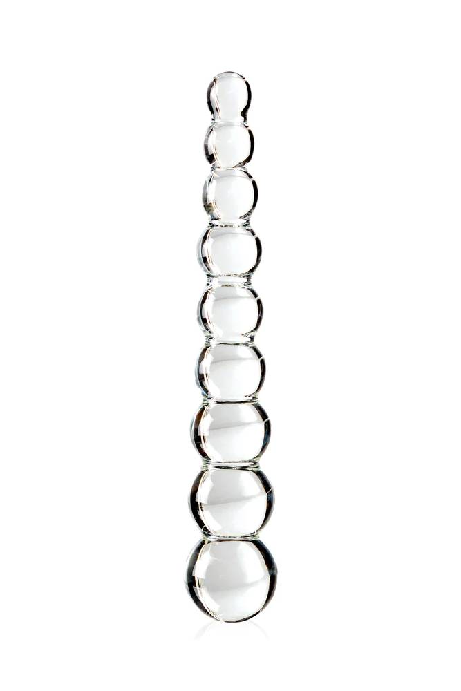 Pipedream - Icicles - No. 2 - Beaded Glass Dildo - Clear - Stag Shop