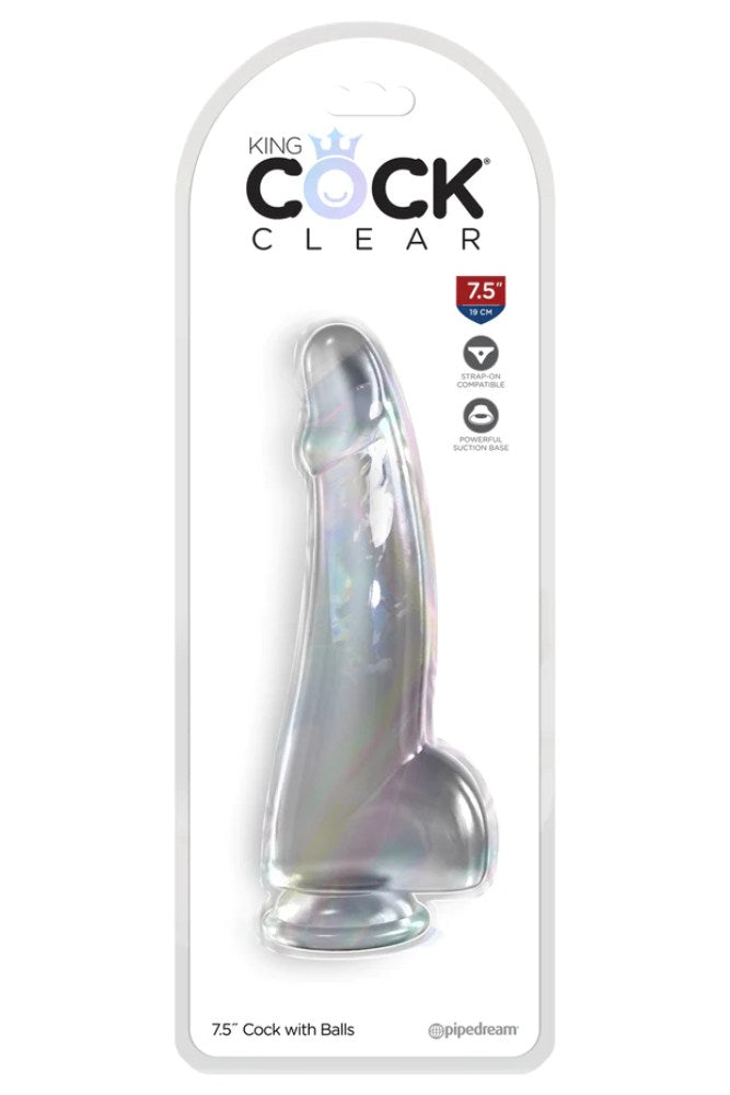 Pipedream - King Cock - 7.5 inch Realistic Cock with Balls - Clear - Stag Shop