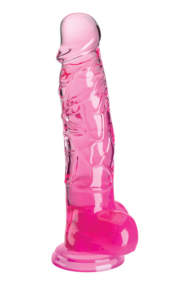 Pipedream - King Cock - 8 inch Clear Realistic Cock with Balls - Pink - Stag Shop
