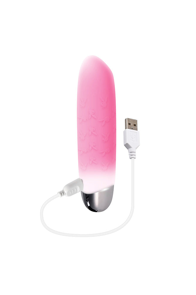 Playboy - Bunnies On Parade Bullet Vibrator - Pink - Stag Shop