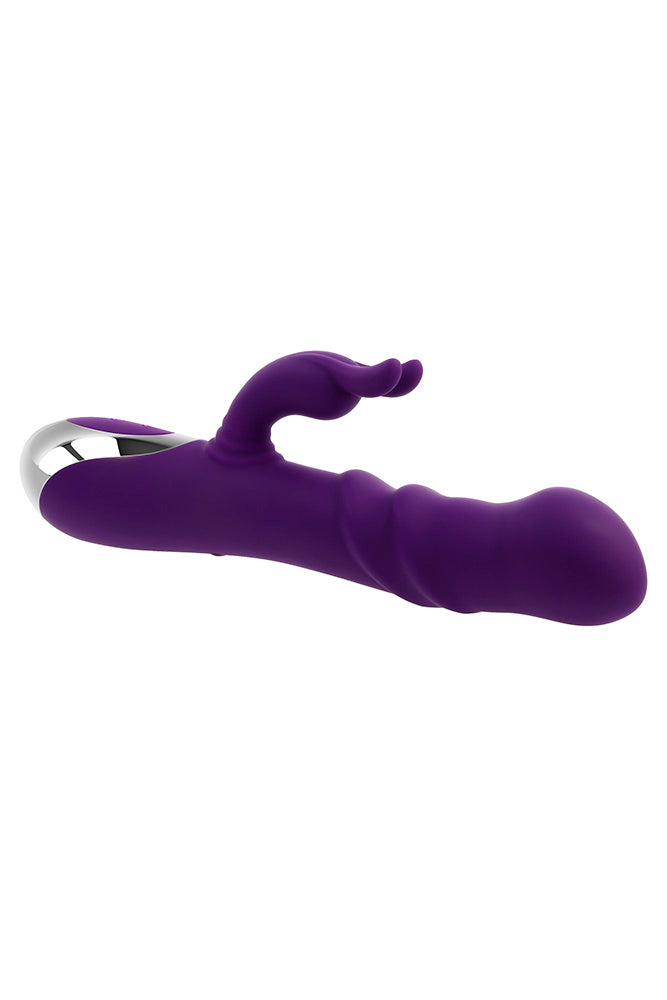 Playboy - Bunny Punch Rabbit Vibrator With Twirling Head - Purple - Stag Shop