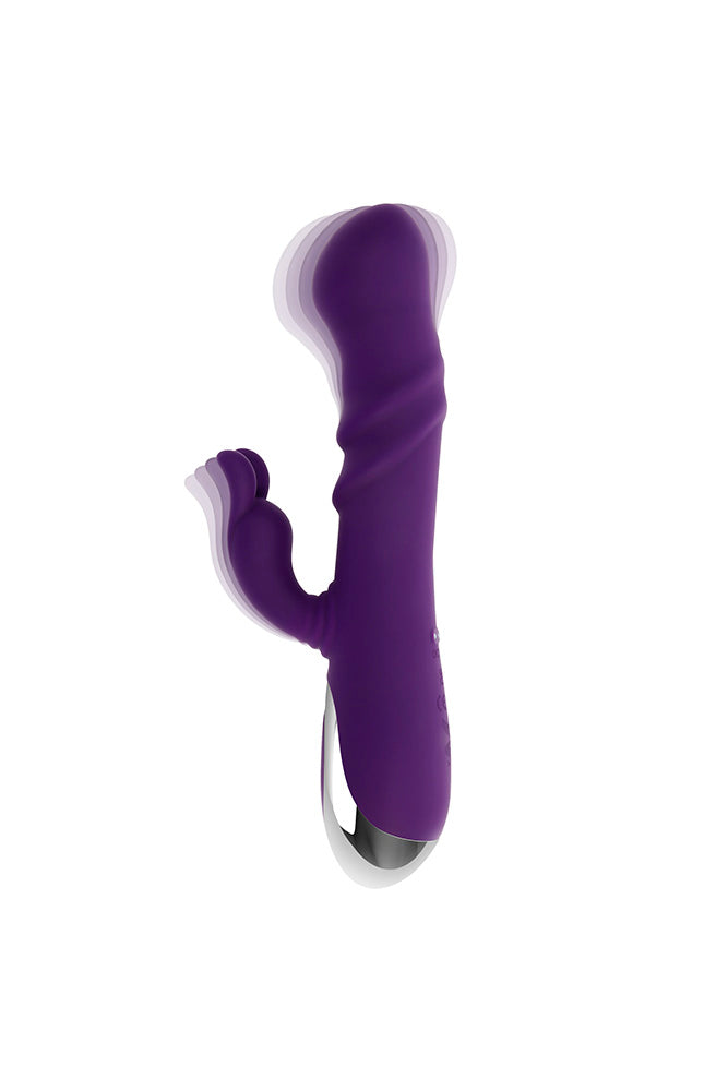 Playboy - Bunny Punch Rabbit Vibrator With Twirling Head - Purple - Stag Shop