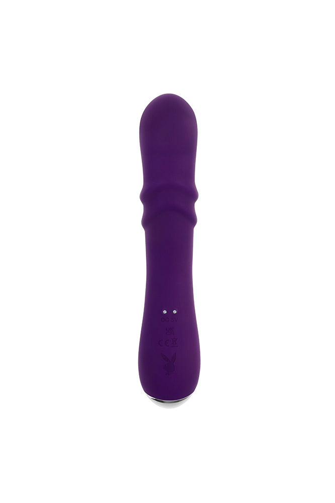 Playboy - Bunny Punch Rabbit Vibrator With Twirling Head - Purple - Stag Shop