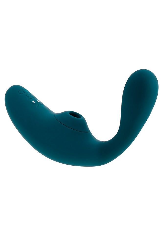 Playboy - Charmer Dual Vibrator With Air Pulse Clitoral Stimulator - Teal - Stag Shop