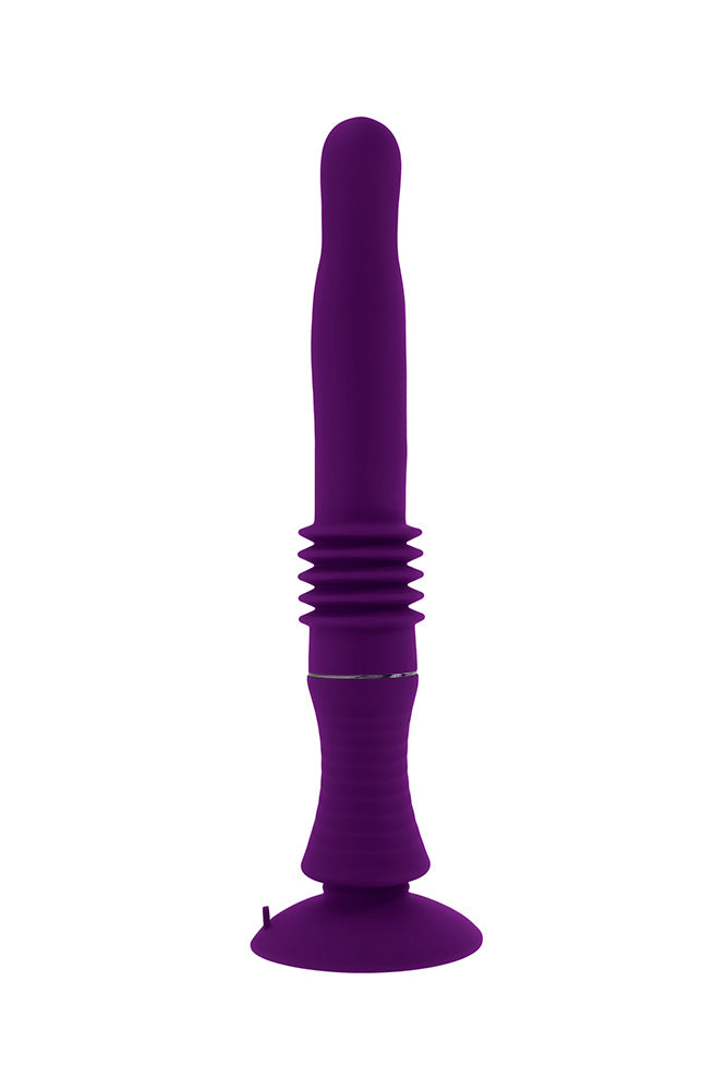 Playboy - Hoppy Ending Thrusting Rabbit Vibrator - Purple - Stag Shop