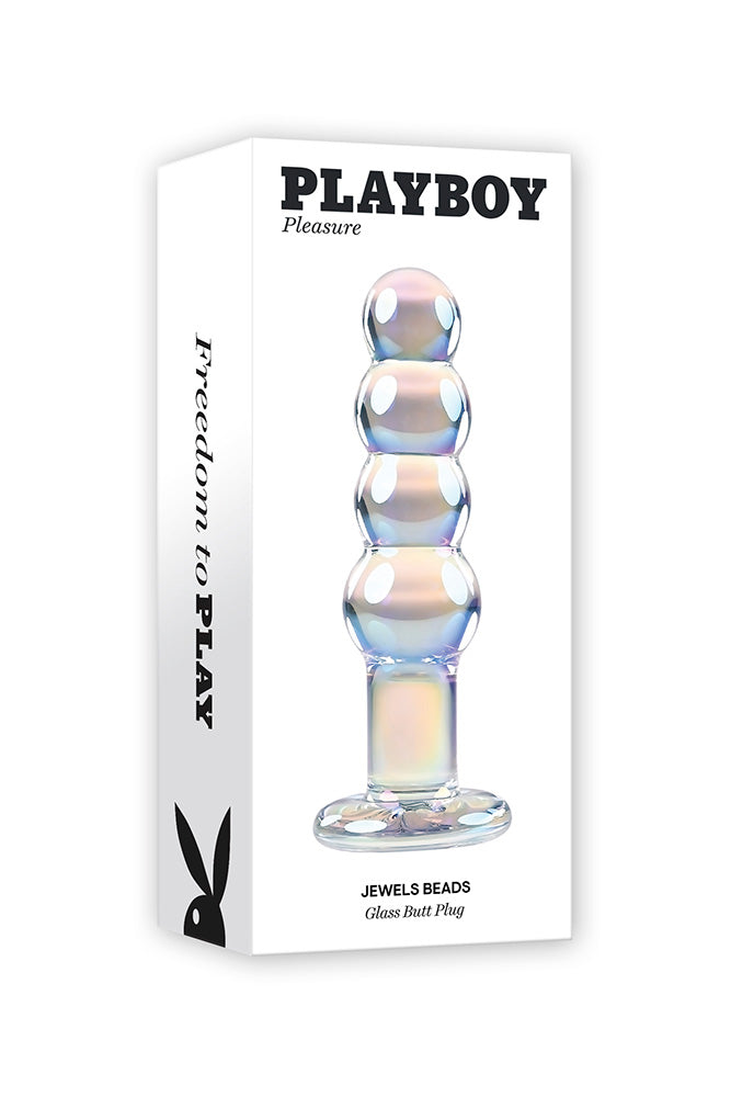 Playboy - Playboy Pleasure Jewels Beads Glass Butt Plug - Iridescent - Stag Shop