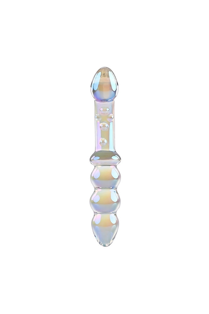 Playboy - Playboy Pleasure Jewels Double Ended Glass Dildo - Iridescent - Stag Shop