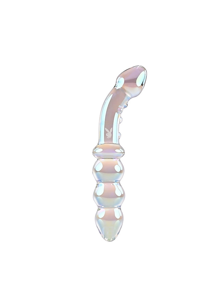 Playboy - Playboy Pleasure Jewels Double Ended Glass Dildo - Iridescent - Stag Shop