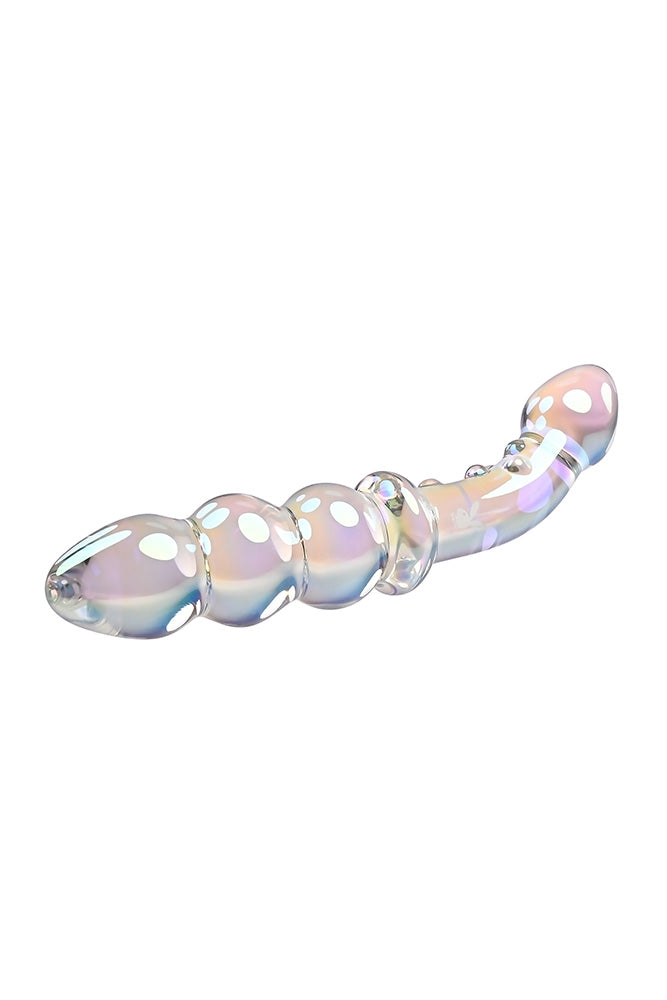 Playboy - Playboy Pleasure Jewels Double Ended Glass Dildo - Iridescent - Stag Shop