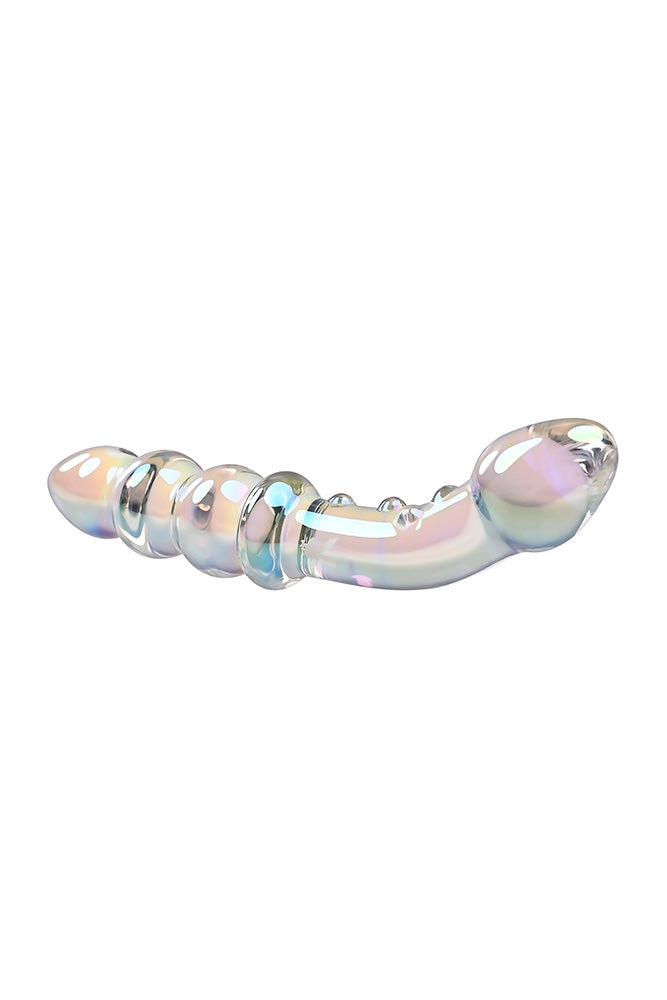 Playboy - Playboy Pleasure Jewels Double Ended Glass Dildo - Iridescent - Stag Shop