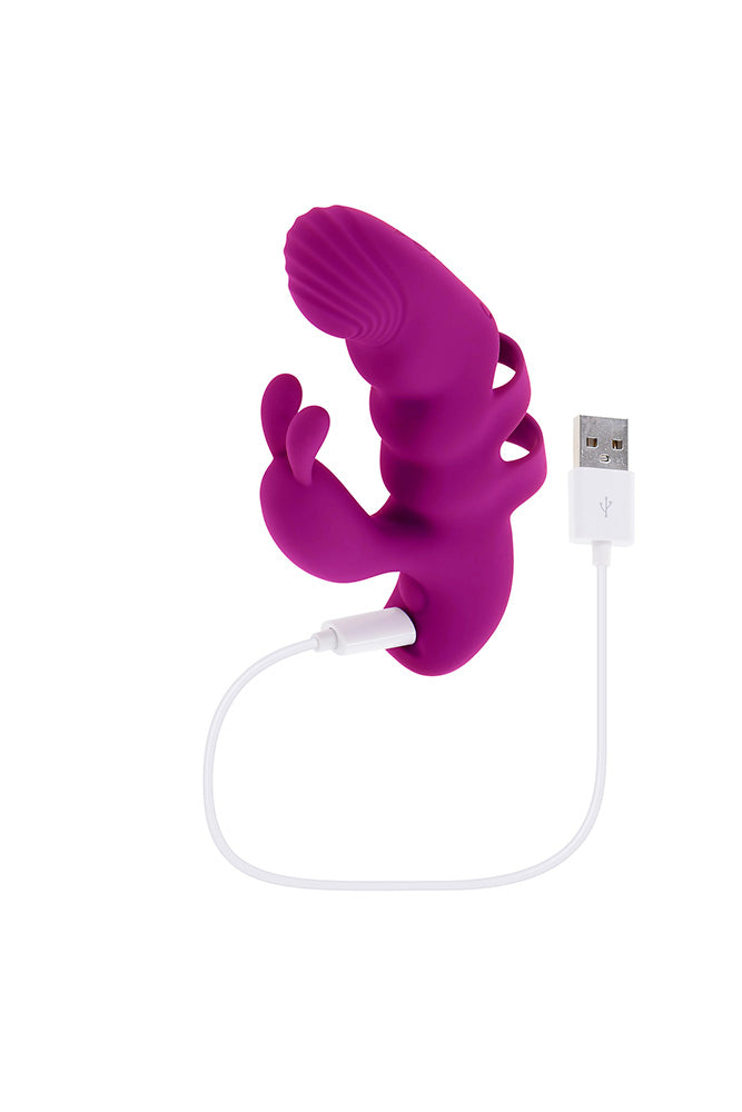 Playboy - Lend A Hand Rabbit Finger Vibrator - Purple - Stag Shop
