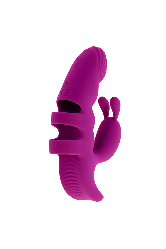 Playboy - Lend A Hand Rabbit Finger Vibrator - Purple - Stag Shop