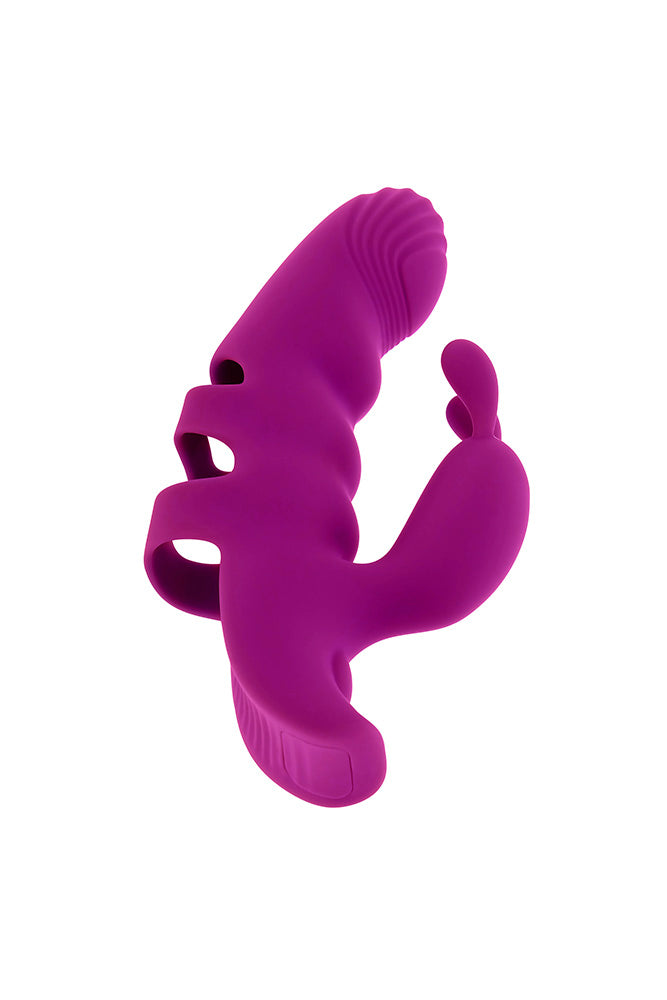 Playboy - Lend A Hand Rabbit Finger Vibrator - Purple - Stag Shop