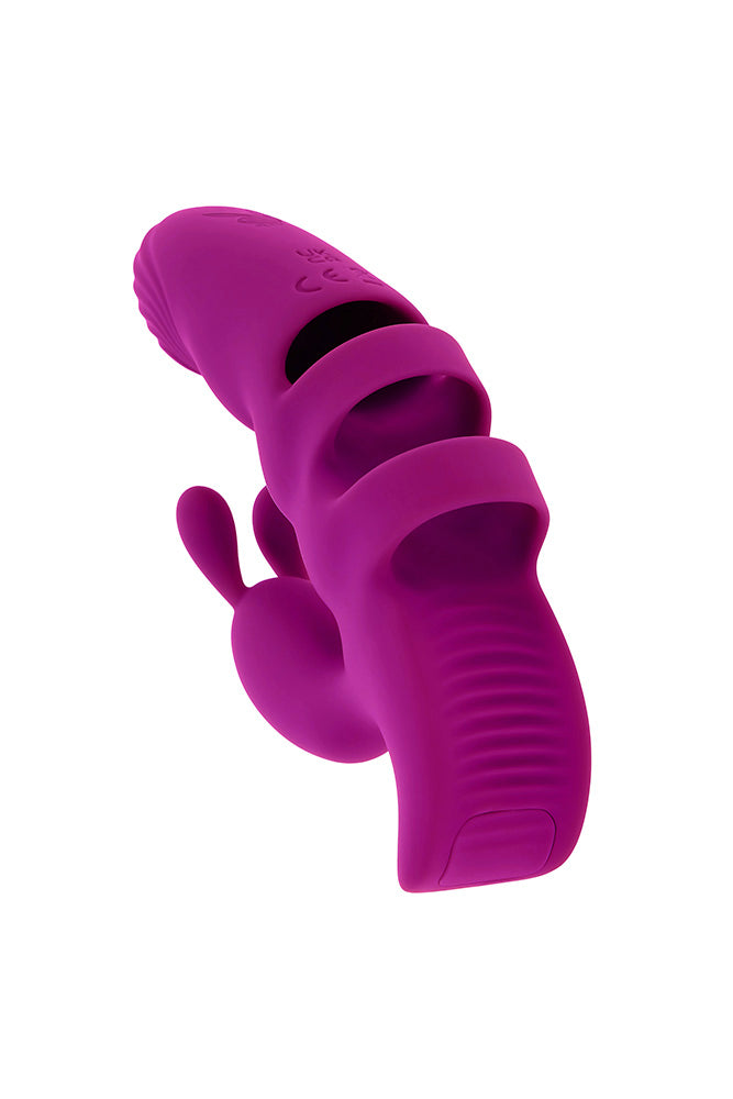 Playboy - Lend A Hand Rabbit Finger Vibrator - Purple - Stag Shop