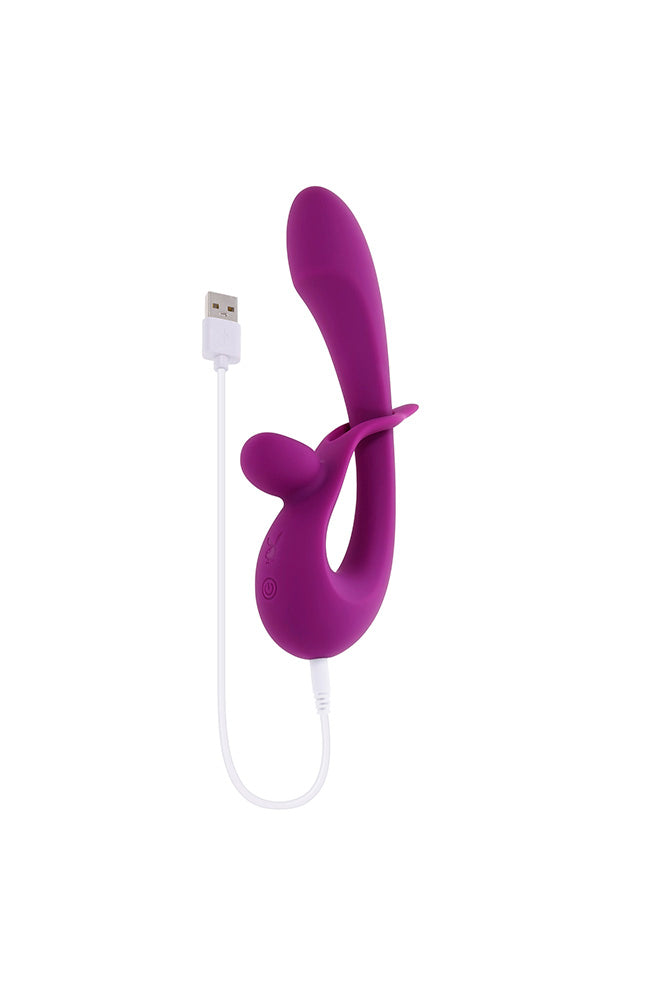 Playboy - Cha Cha Slide Dual Vibrator With Adjustable Clitoral Shaft - Purple - Stag Shop