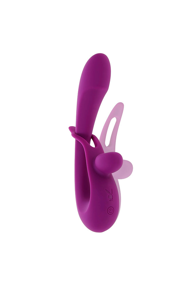 Playboy - Cha Cha Slide Dual Vibrator With Adjustable Clitoral Shaft - Purple - Stag Shop