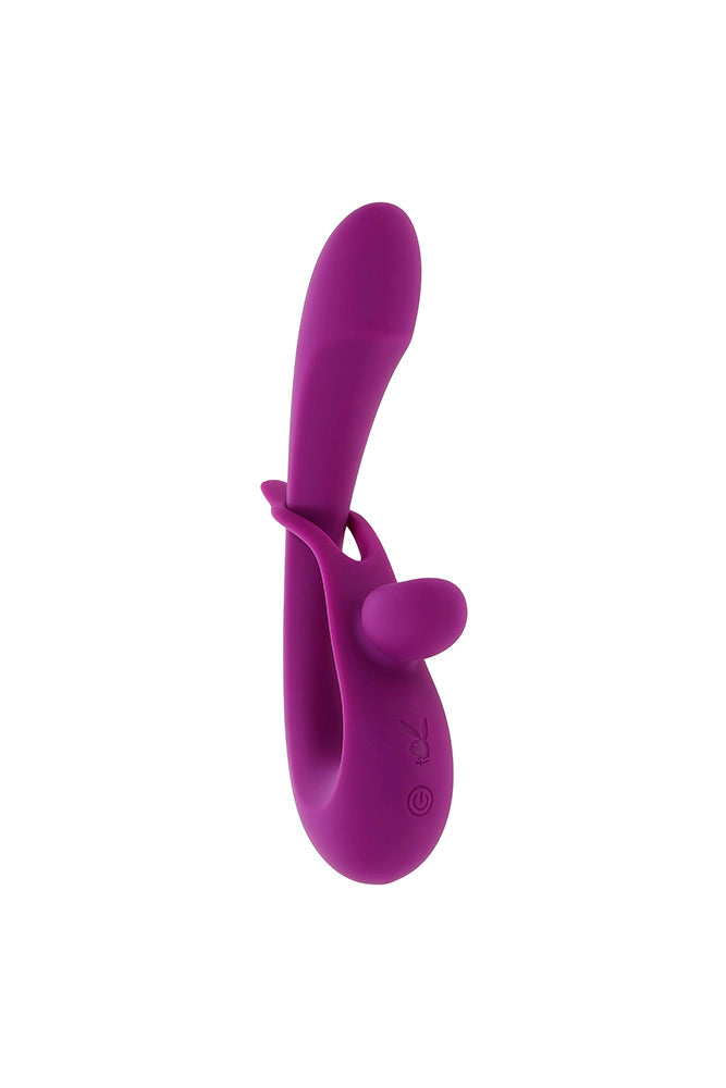 Playboy - Cha Cha Slide Dual Vibrator With Adjustable Clitoral Shaft - Purple - Stag Shop